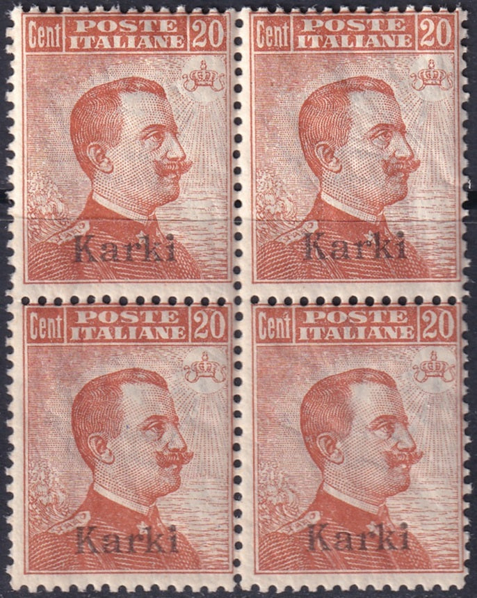 Italy Aegean Calchi 1921 Sc 5 block MNH** gum crazing