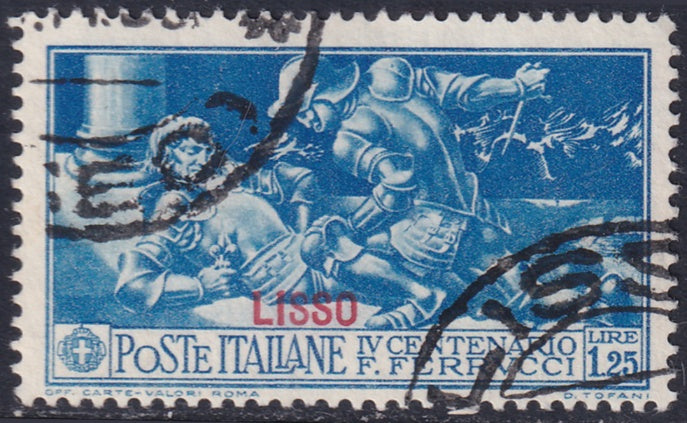 Italy Aegean Lisso 1930 Sc 15 used "Lisso (Egeo)" cancel