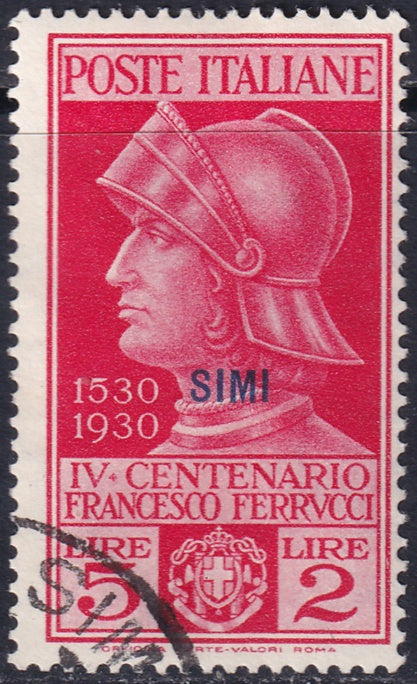 Italy Aegean Simi 1930 Sc 16 used "Simi" cancel some gum remaining