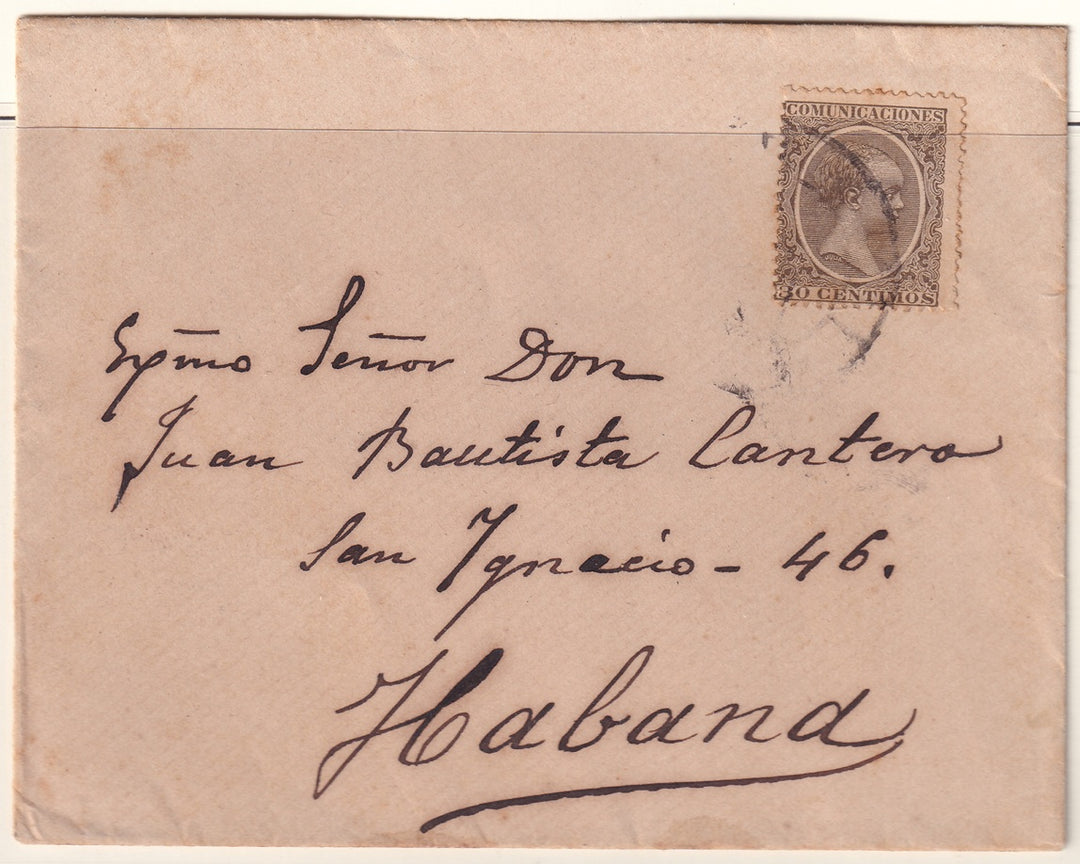 Spain 1897 Sc 264 cover to Havana
