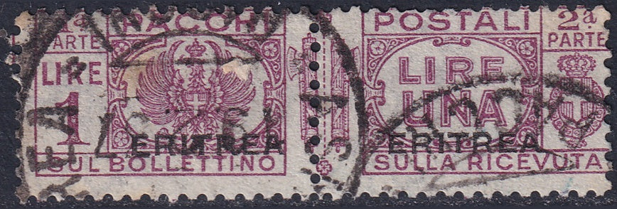 Eritrea 1936 Sc Q26 parcel post used "Asmara" cancel