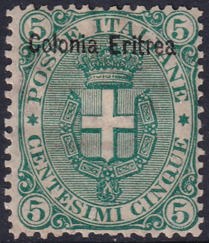 Eritrea 1893 Sc 3 MH* gum toning spots