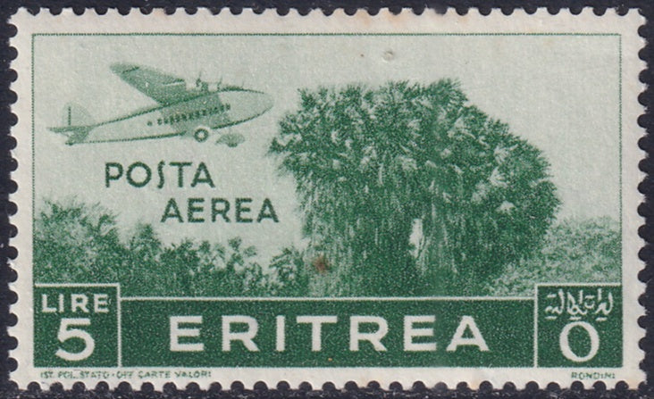 Eritrea 1936 Sc C15 air post MH* disturbed gum toning spots