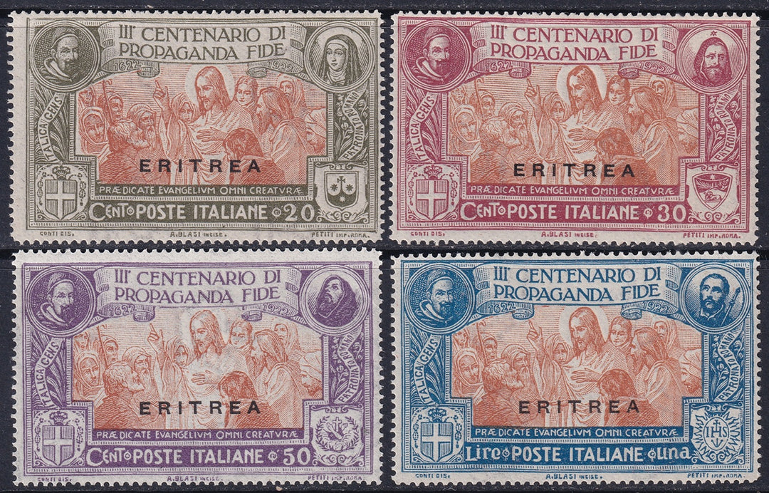 Eritrea 1923 Sc 65-8 set MLH* disturbed gum