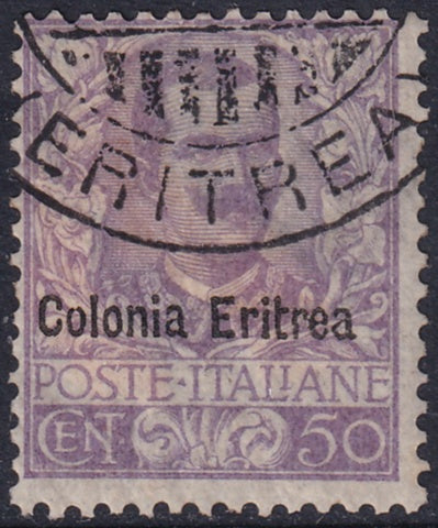 Eritrea 1903 Sc 27 used paper adhesion on back