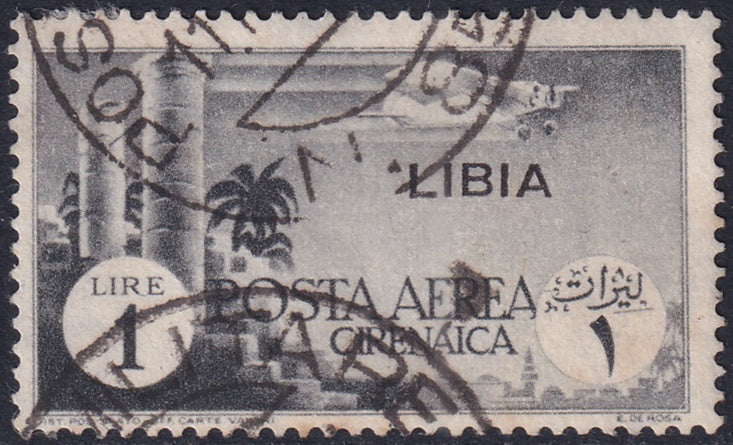 Libya 1941 Sc C44 air post used "Posta Militare" cancel