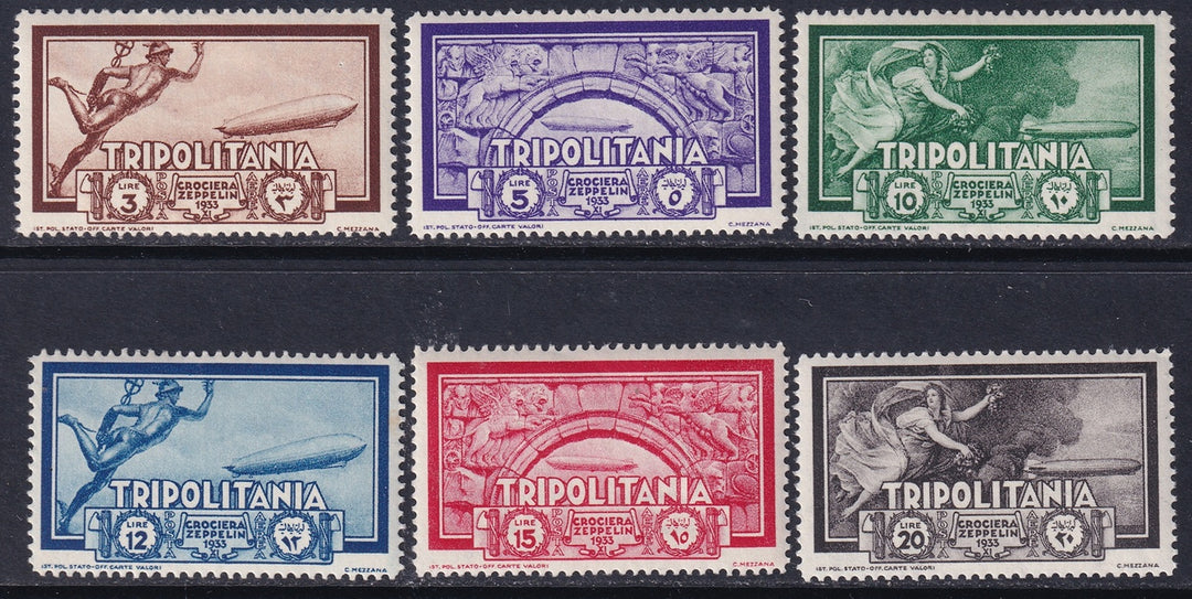 Tripolitania 1933 Sc C21-6 air post set most MLH*