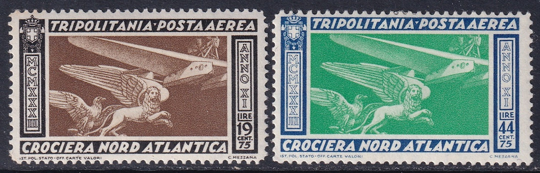 Tripolitania 1933 Sc C27-8 air post set MLH*