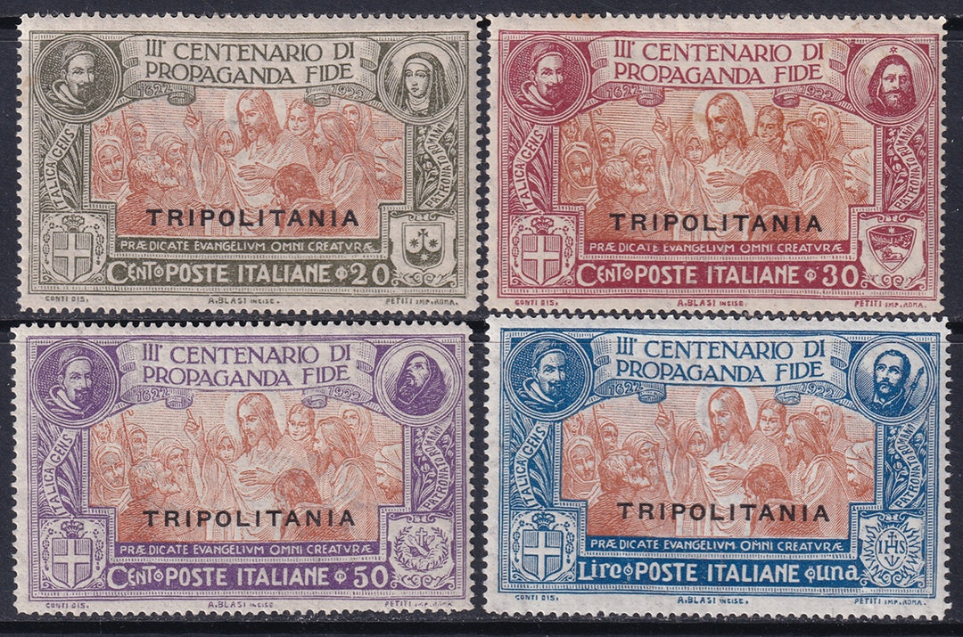 Tripolitania 1923 Sc 1-4 set MLH* all toned/disturbed gum