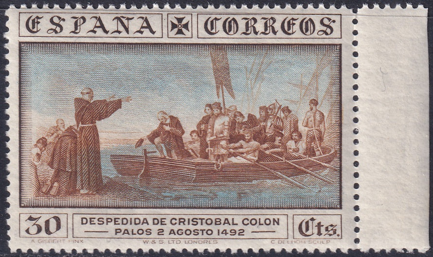 Spain 1930 Sc 427 margin single MNH**