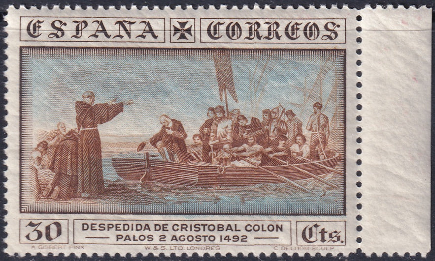 Spain 1930 Sc 427 margin single MNH**