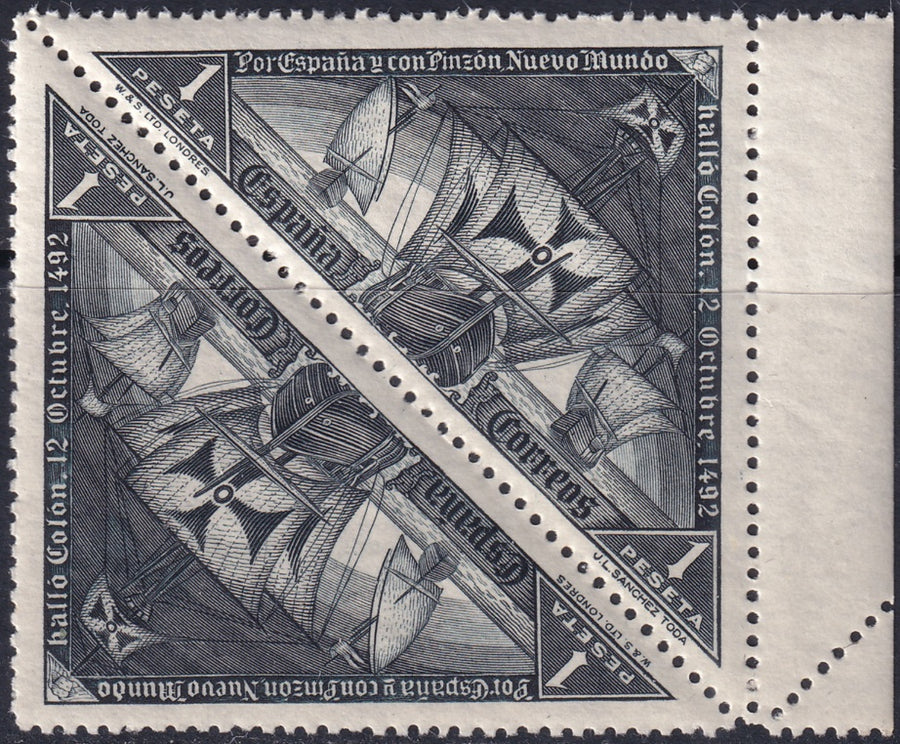 Spain 1930 Sc 430 margin pair MNH**