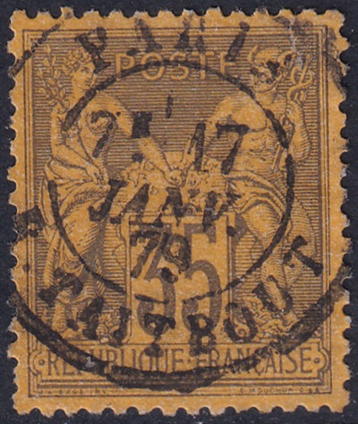France 1878 Sc 94 used "Paris R. Taitbout" cancel