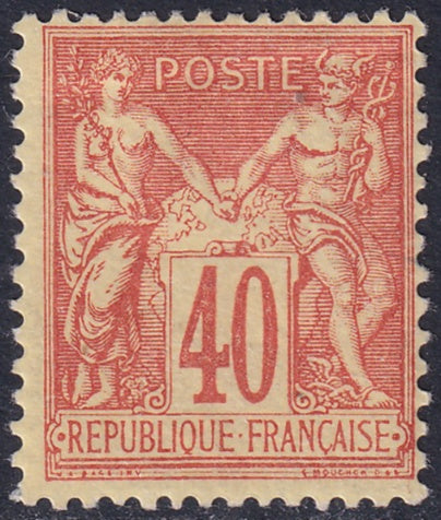 France 1880 Sc 95 MH* horizontal crease at top