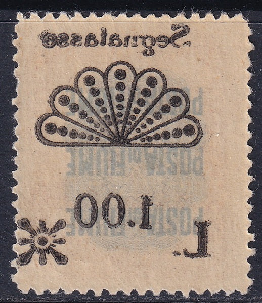 Fiume 1921 Sc J26 Sa S35zd postage due MNH** overprint on reverse variety