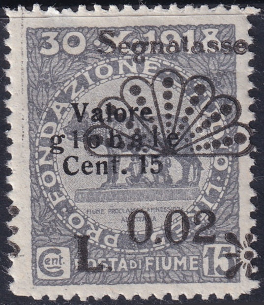 Fiume 1921 Sc J15 postage due MH* shade variety