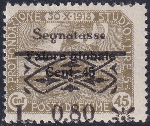 Fiume 1921 Sc J25 postage due MH* overprint on reverse variety