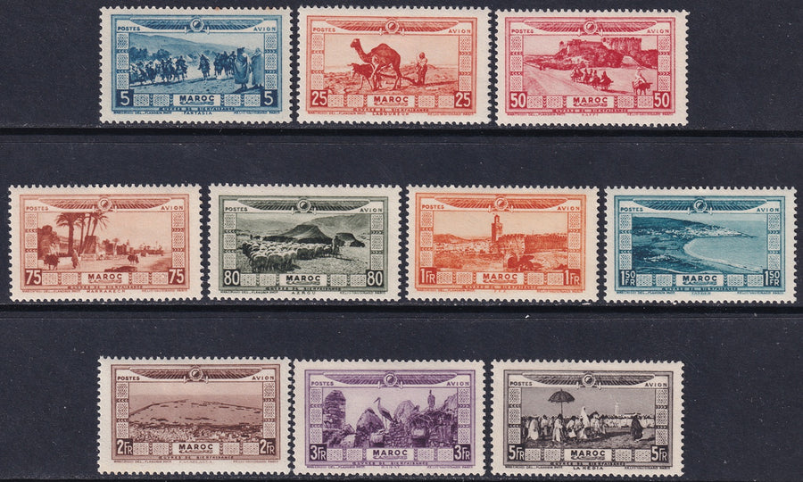 French Morocco 1928 Sc CB1-10 air post set MH*