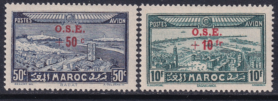 French Morocco 1938 Sc CB22-3 air post set MLH*