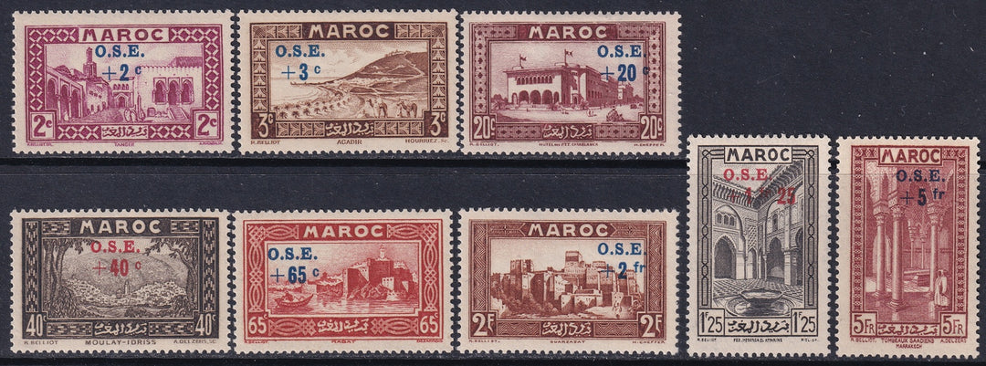 French Morocco 1938 Sc B13-20 set MLH*
