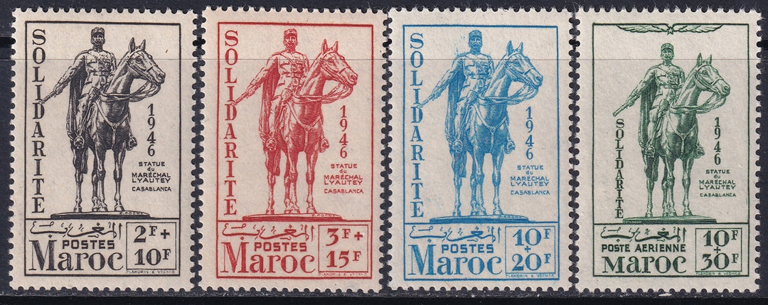 French Morocco 1946 Sc B29-31,CB25 set MNH**/MLH*
