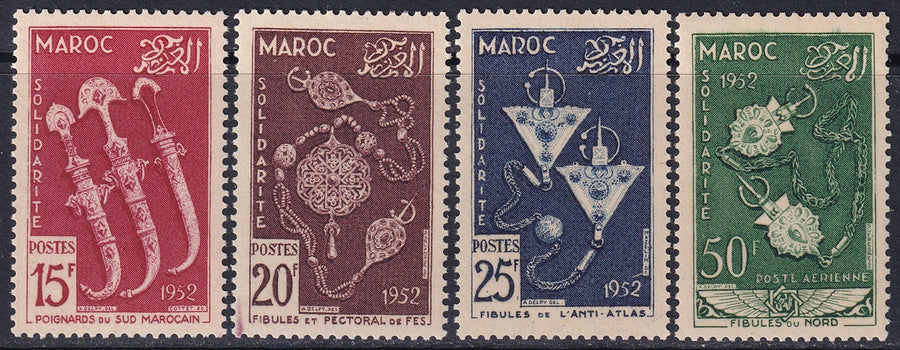 French Morocco 1953 Sc 285-7,C46 set MNH**