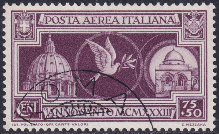 Italy 1933 Sc CB2 air post used "Roma" cancel
