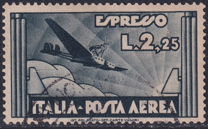 Italy 1933 Sc CE4 air post express used hinge thin