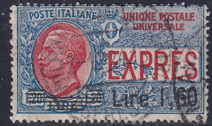 Italy 1924 Sc E12 express used some damaged perfs