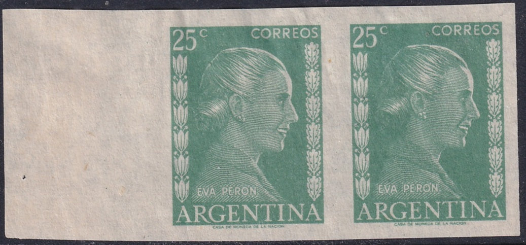 Argentina 1952 Sc 603 imperf margin pair MNG(*)