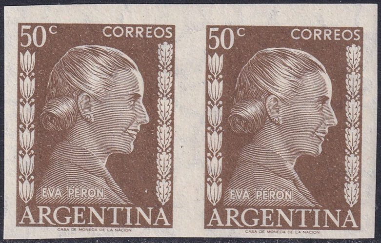 Argentina 1952 Sc 606 imperf pair MNH**