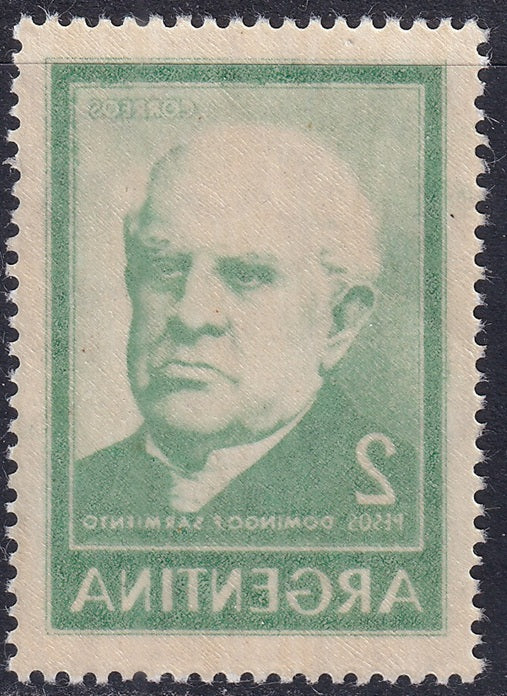 Argentina 1959 Sc 742 GJ 1135B MNH** complete offset on gum variety