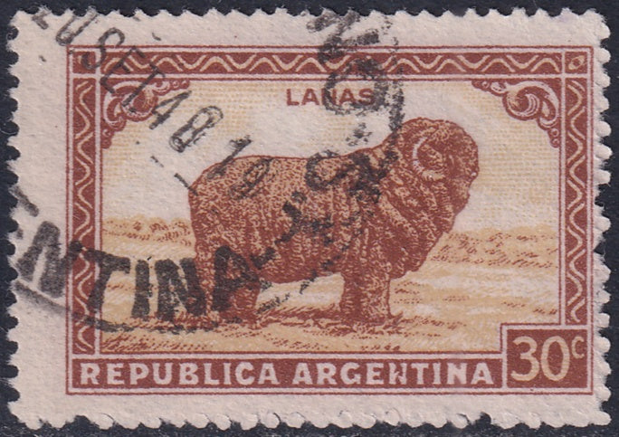 Argentina 1945 Sc 533 used "ARGEWTINA" variety