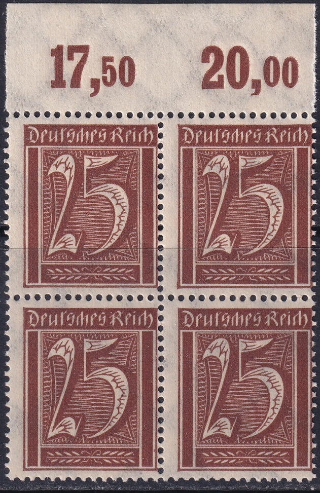 Germany 1922 Sc 164 upper margin block MNH**