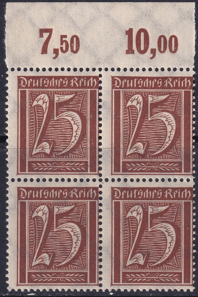 Germany 1922 Sc 164 upper margin block MNH**