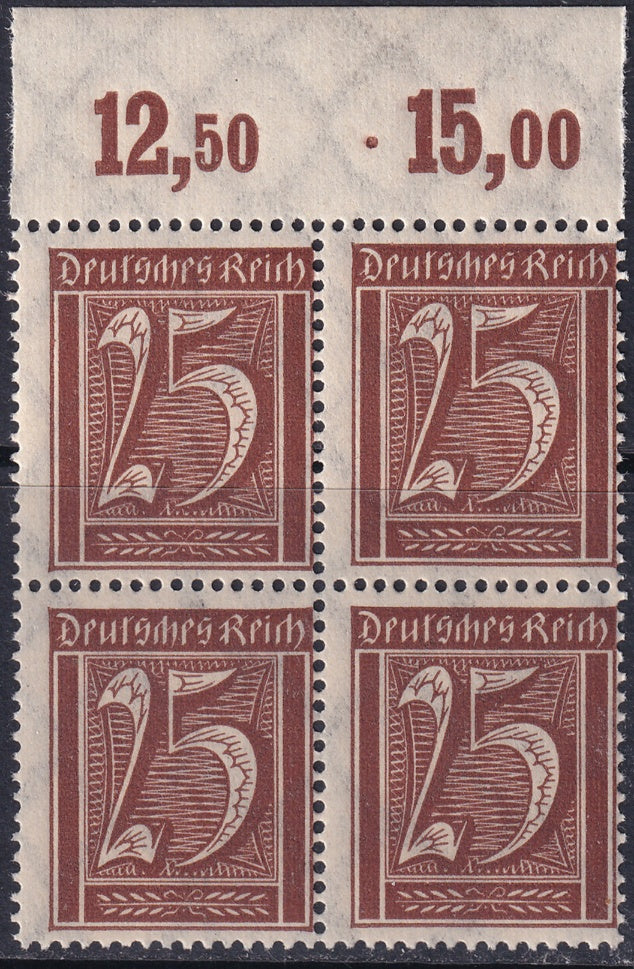 Germany 1922 Sc 164 upper margin block MNH**