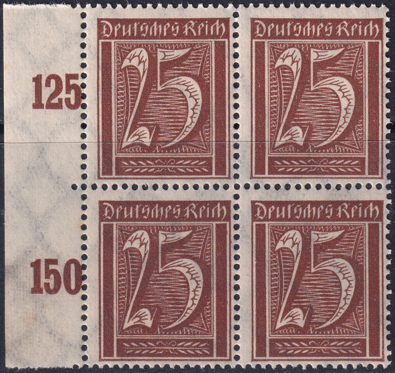 Germany 1922 Sc 164 left margin block MNH**