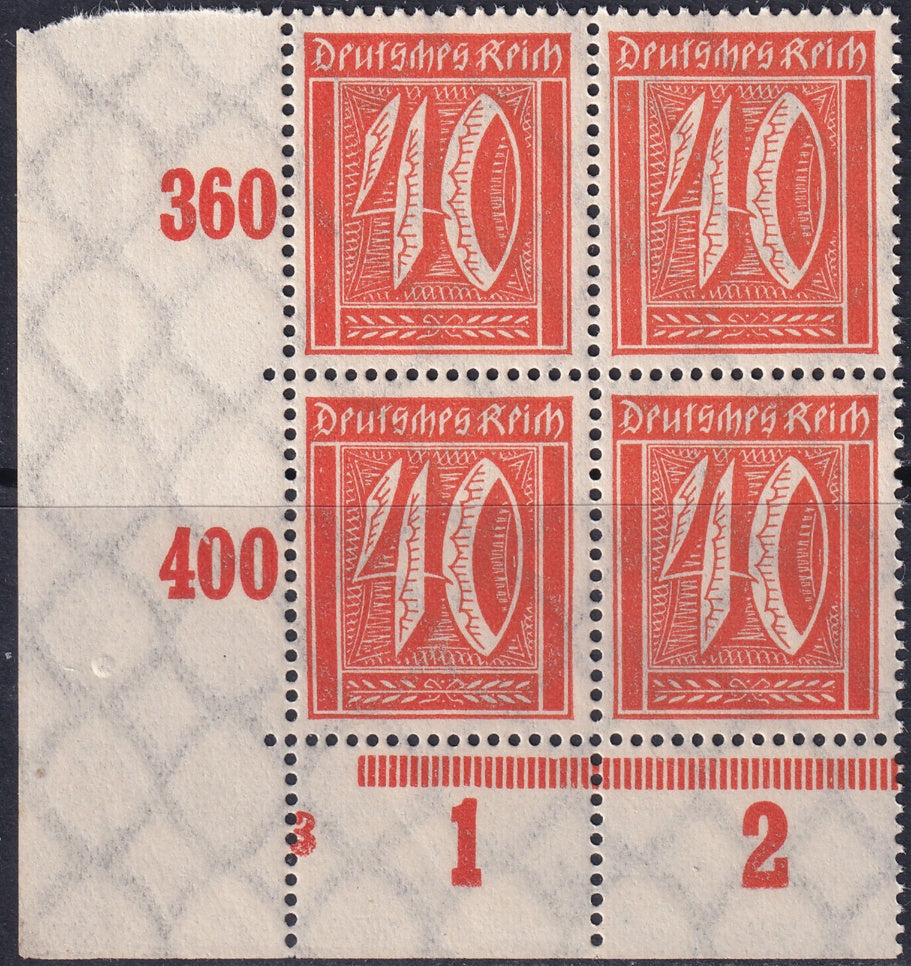 Germany 1922 Sc 166 lower left corner block MNH**
