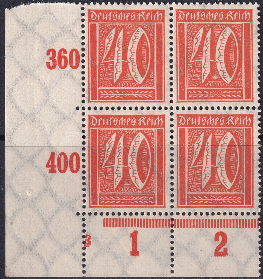 Germany 1922 Sc 166 lower left corner block MNH**
