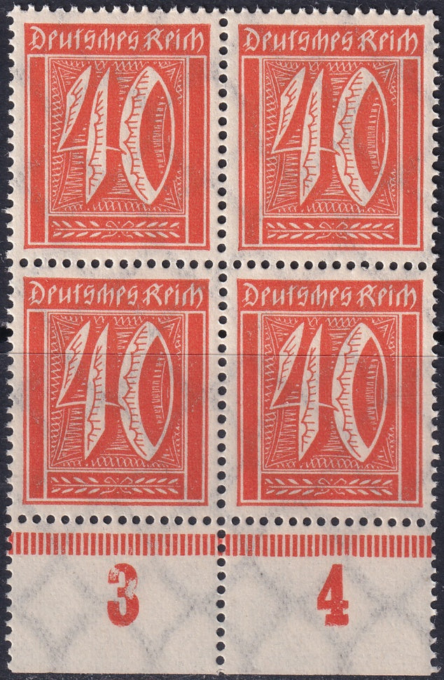 Germany 1922 Sc 166 lower margin block MNH**