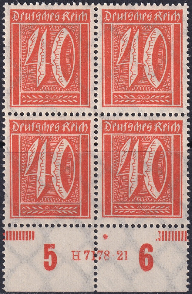 Germany 1922 Sc 166 lower margin block with HAN MNH**