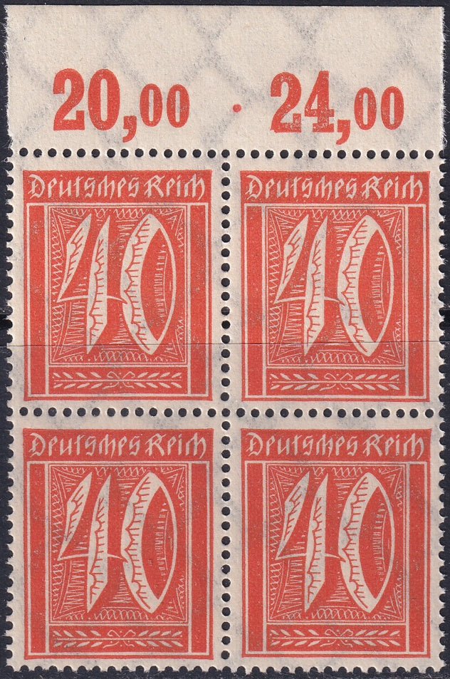 Germany 1922 Sc 166 upper margin block MNH**