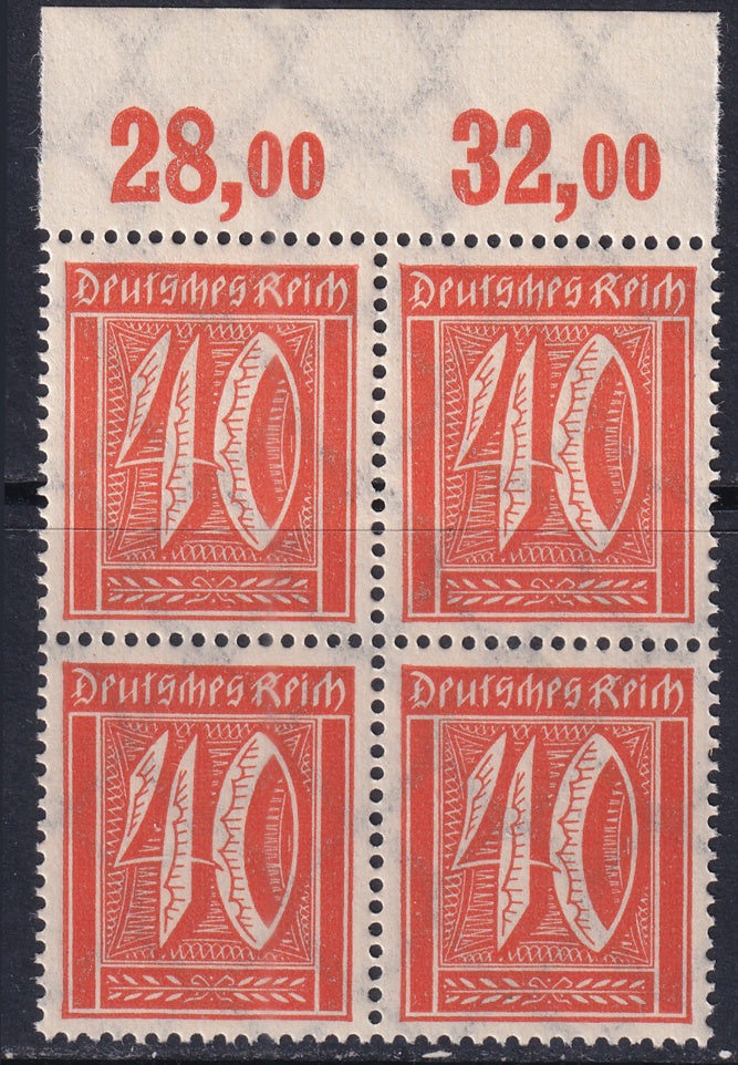 Germany 1922 Sc 166 upper margin block MNH**