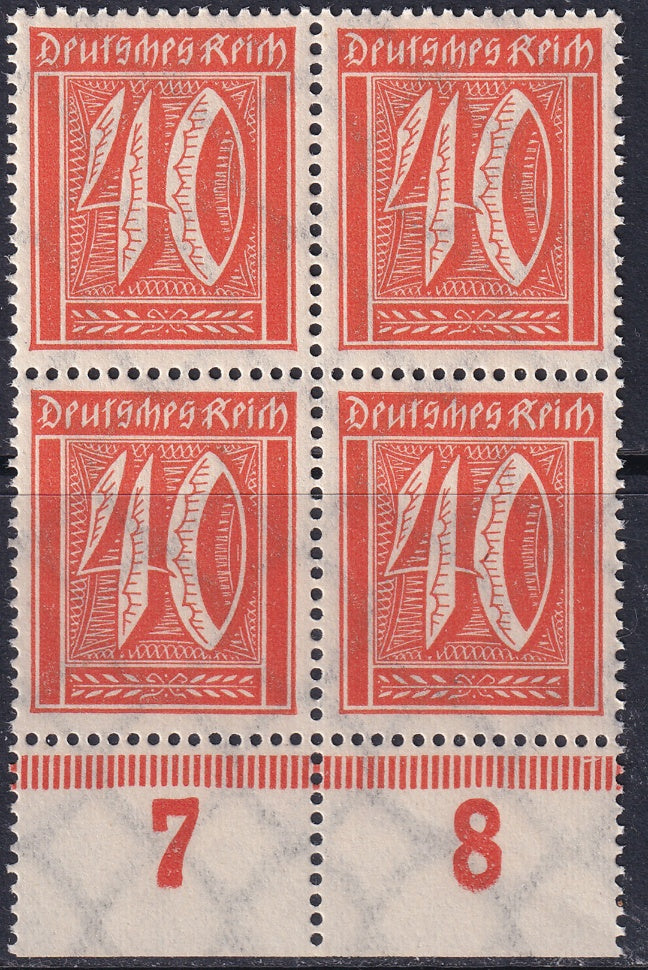 Germany 1922 Sc 166 lower margin block MNH**