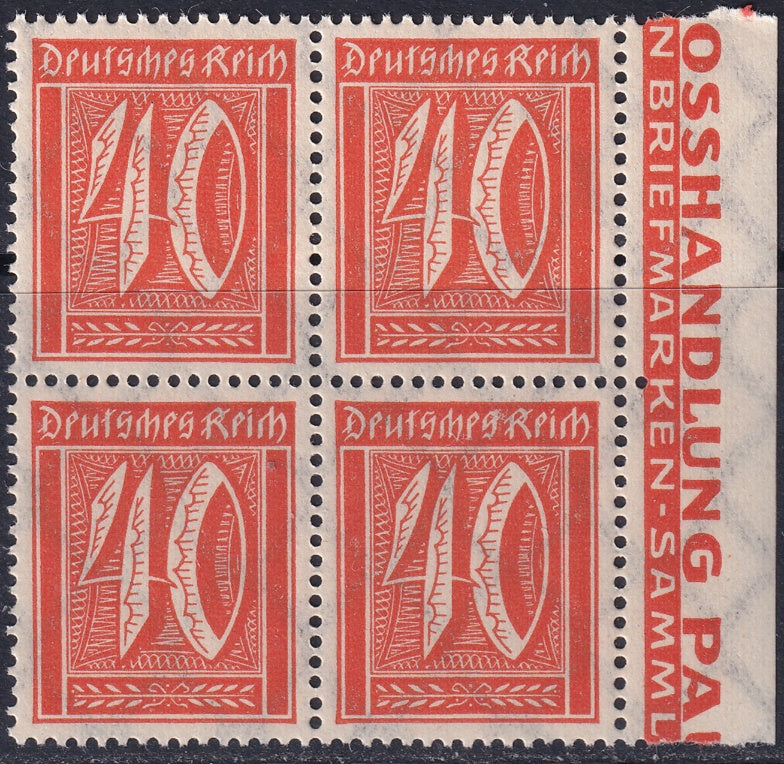 Germany 1922 Sc 166 right margin block MNH**