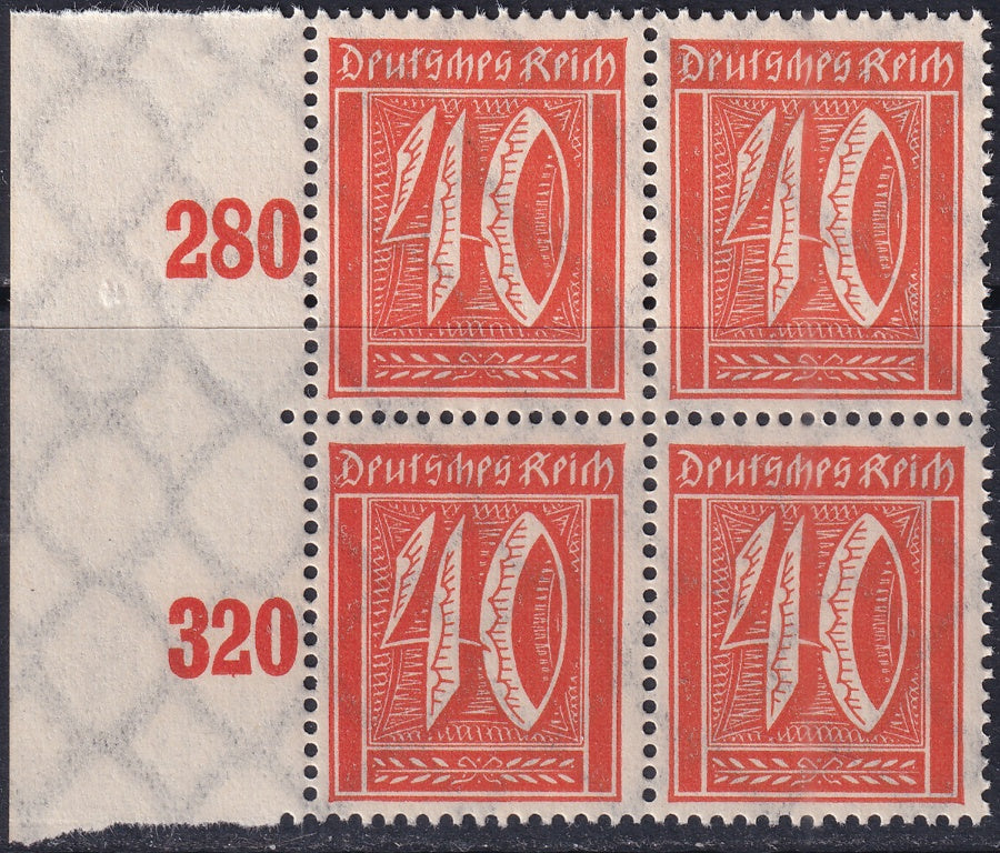 Germany 1922 Sc 166 left margin block MNH**
