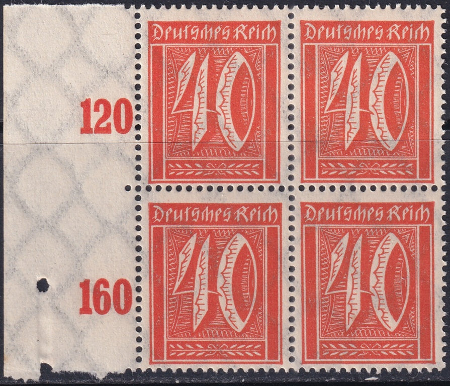 Germany 1922 Sc 166 left margin block MNH**