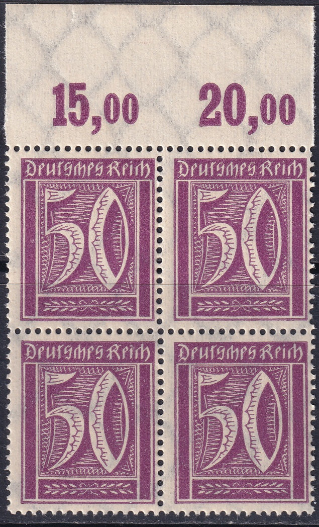 Germany 1922 Sc 167 upper margin block MNH**