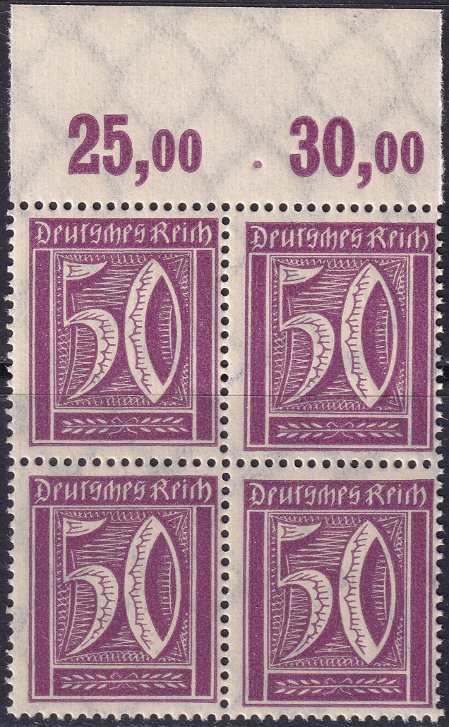 Germany 1922 Sc 167 upper margin block MNH**
