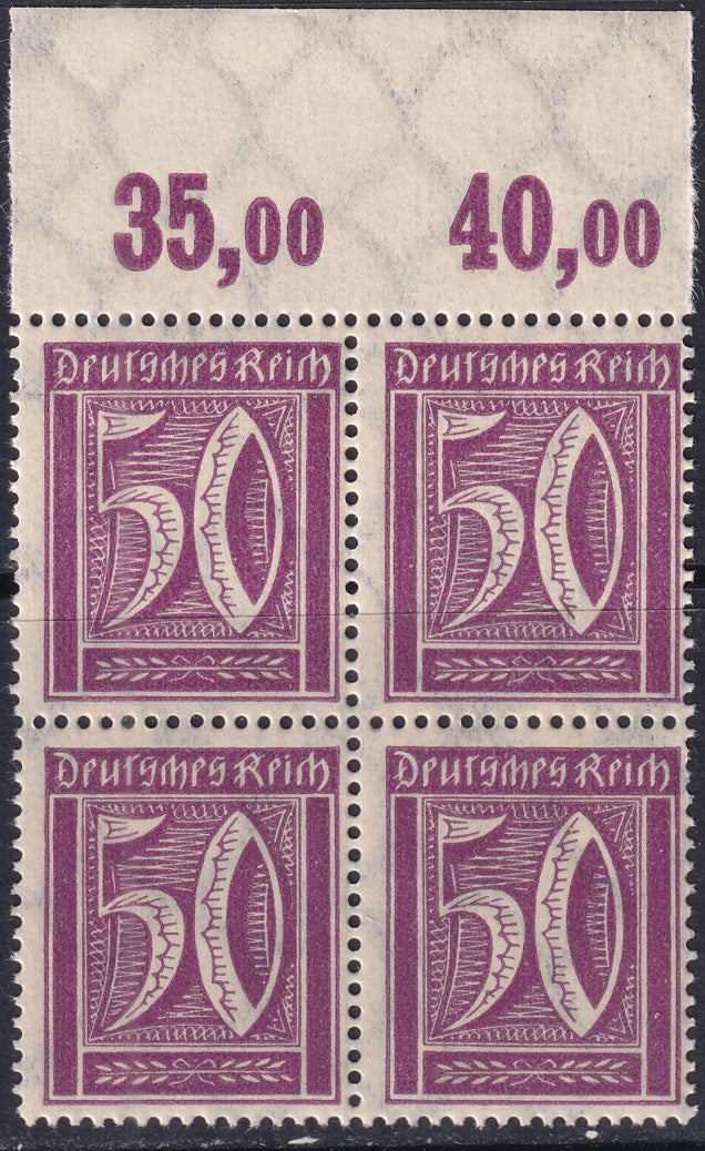 Germany 1922 Sc 167 upper margin block MNH**